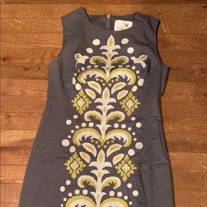 Anthropologie Embroidered Fountain Shift Dress